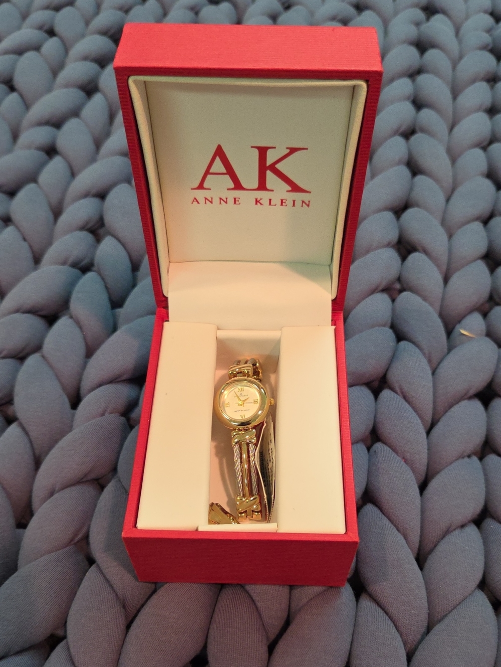 Anne Klein Two-Tone Gold and Silver Bracelet Watch